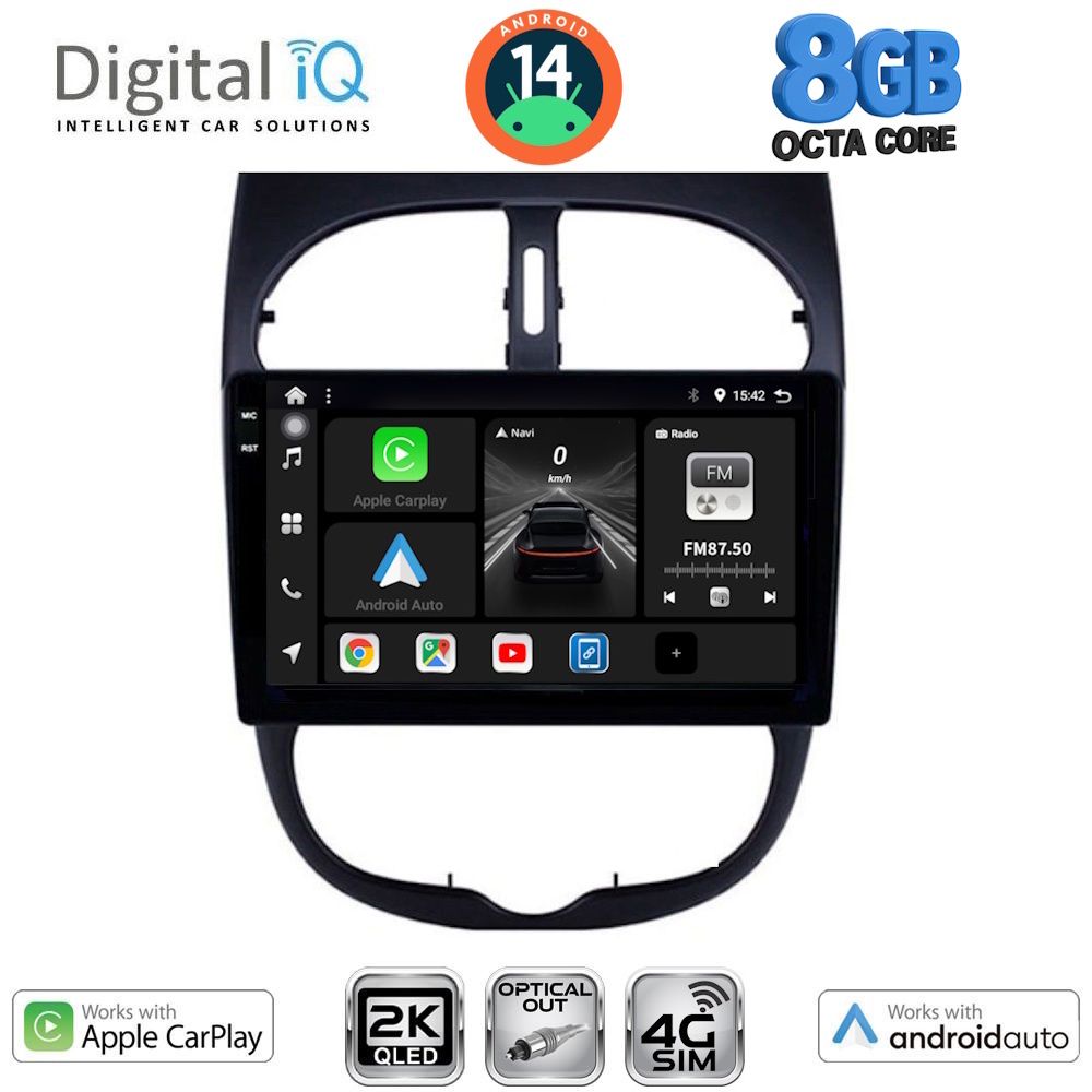 Βλησαρούλης Car Center - DIGITAL IQ BXK 20506_CPAA (9inc) MULTIMEDIA TABLET for PEUGEOT 206 mod. 1998-2006