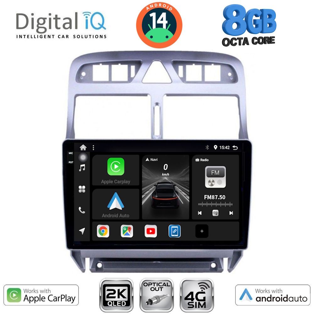 Βλησαρούλης Car Center - DIGITAL IQ BXK 20512_CPAA (9inc) MULTIMEDIA TABLET for PEUGEOT 307 mod. 2001-2008
