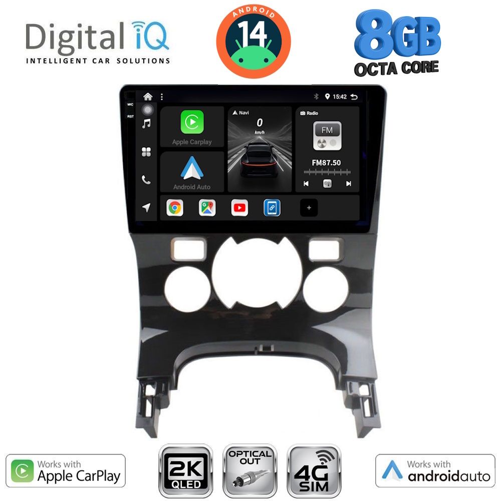 Βλησαρούλης Car Center - DIGITAL IQ BXK 20515_CPAA CLIMA (9inc) MULTIMEDIA TABLET for PEUGEOT 3008 mod. 2008-2016 με CLIMA