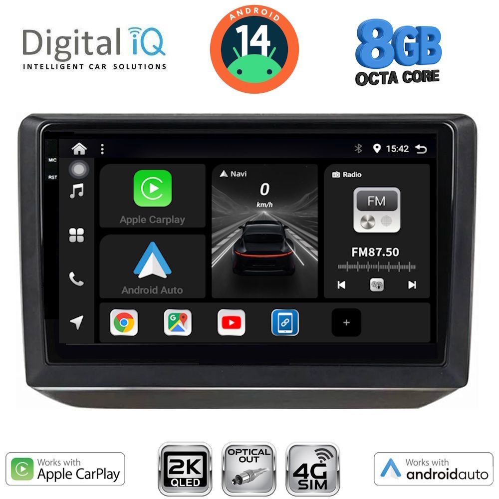 Βλησαρούλης Car Center - DIGITAL IQ BXK 20581_CPAA (10inc) MULTIMEDIA TABLET for SKODA FABIA mod. 2008-2014