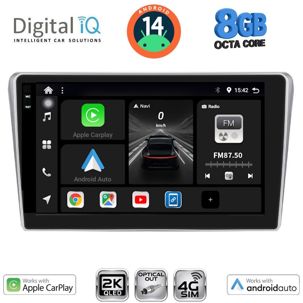 Βλησαρούλης Car Center - DIGITAL IQ BXK 20704_CPAA (9inc) MULTIMEDIA TABLET for TOYOTA AVENSIS (T25) mod. 2003-2009