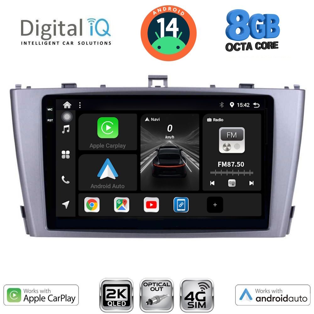 Βλησαρούλης Car Center - DIGITAL IQ BXK 20705_CPAA (9inc) MULTIMEDIA TABLET for TOYOTA AVENSIS (T27) mod. 2009-2015