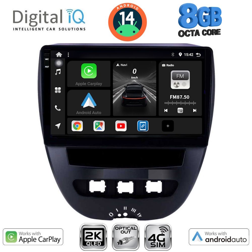 Βλησαρούλης Car Center - DIGITAL IQ BXK 20707_CPAA (10inc) MULTIMEDIA TABLET for CITROEN C1-PEUGEOT 107-TOYOTA AYGO mod. 2005-2014
