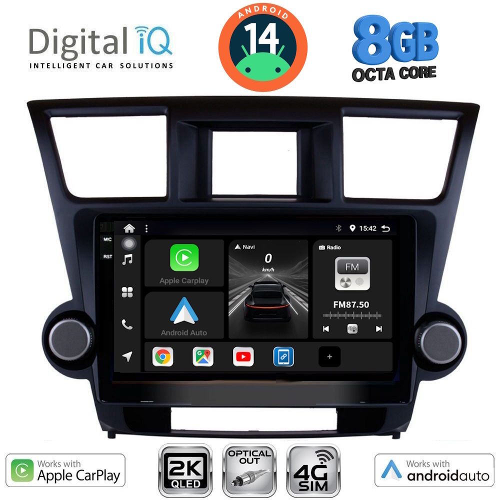 Βλησαρούλης Car Center - DIGITAL IQ BXK 20719_CPAA (10inc) MULTIMEDIA TABLET for TOYOTA HIGHLANDER mod. 2008-2015