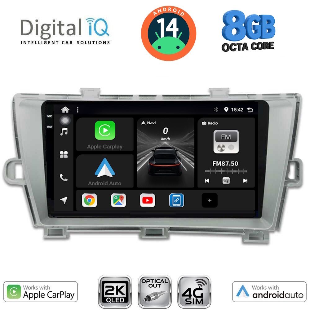 Βλησαρούλης Car Center - DIGITAL IQ BXK 20726_CPAA (9inc) MULTIMEDIA TABLET for TOYOTA PRIUS mod. 2009-2015