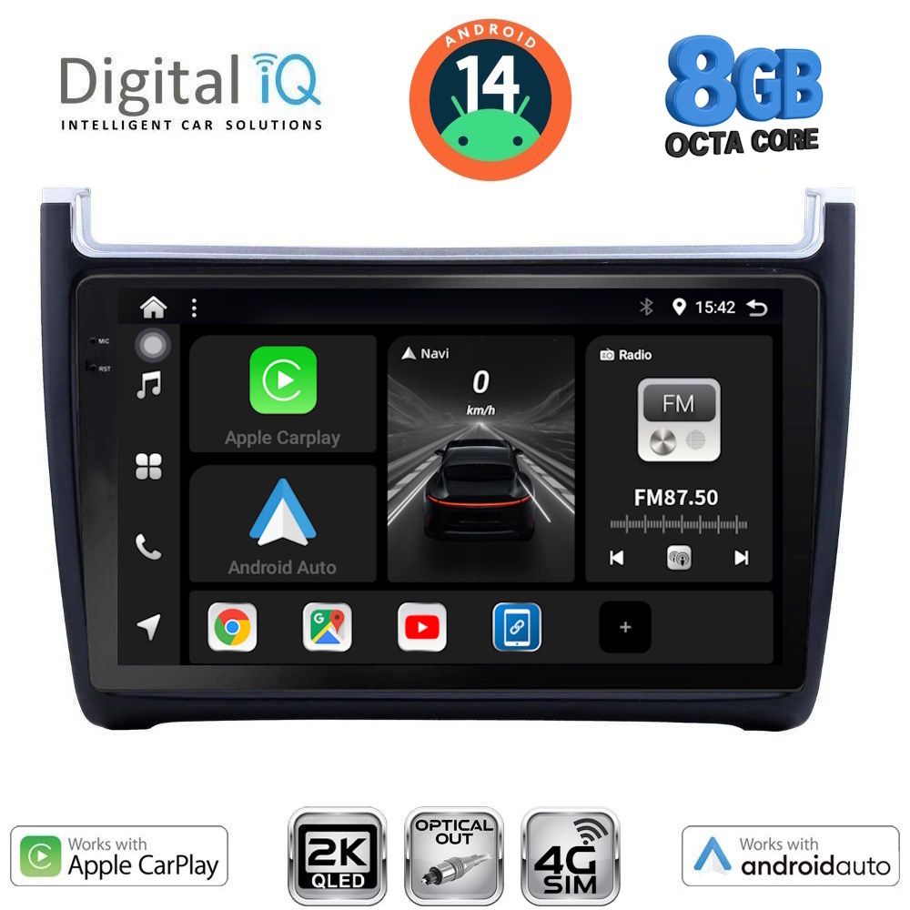 Βλησαρούλης Car Center - DIGITAL IQ BXK 20757_CPAA (9inc) MULTIMEDIA TABLET for VW POLO mod. 2014-2017