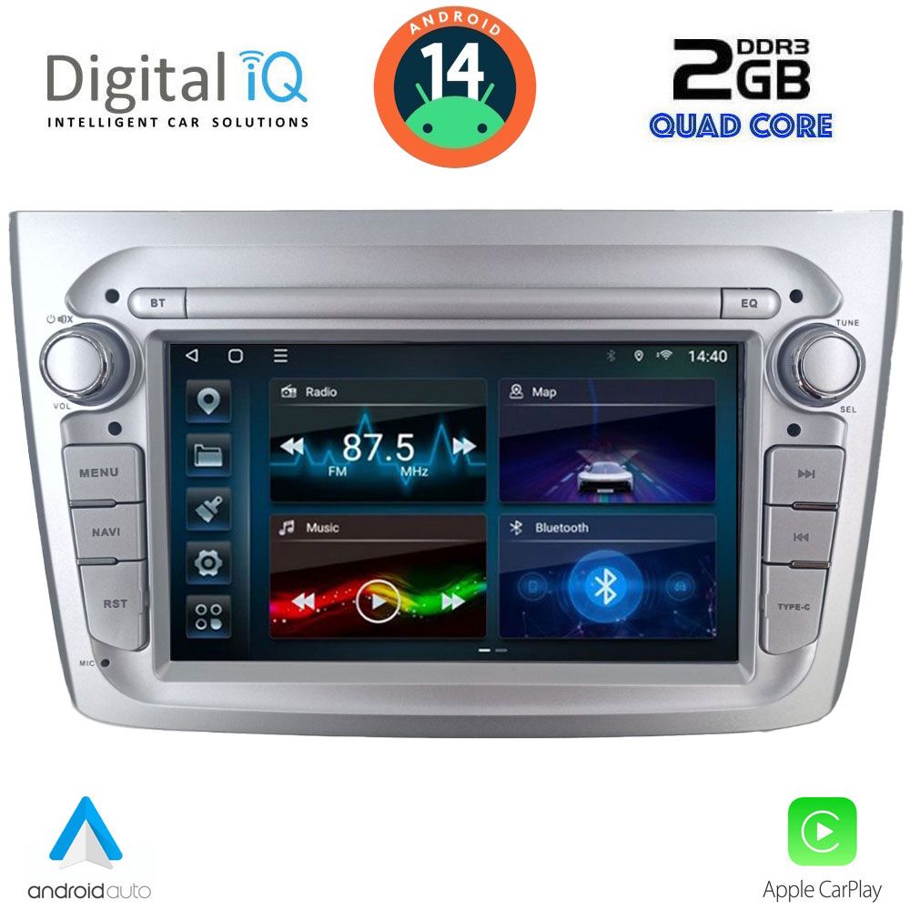 Βλησαρούλης Car Center - DIGITAL IQ BLD 257_CPA (7" DECK) MULTIMEDIA SYSTEM for ALFA ROMEO MITO mod. 2008-2018
