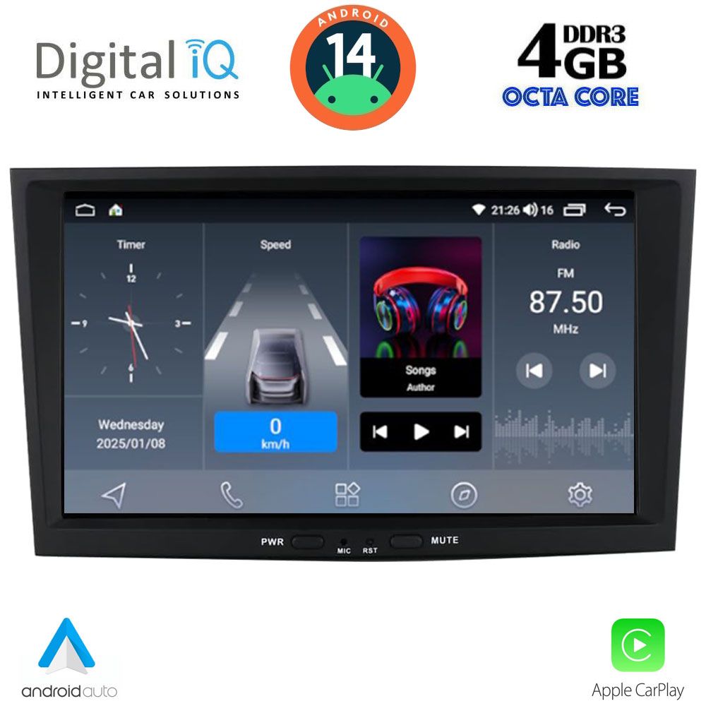 Βλησαρούλης Car Center - DIGITAL IQ BLG 418_CPA (8" DECK) MULTIMEDIA SYSTEM for OPEL ALL mod. 2004-2014