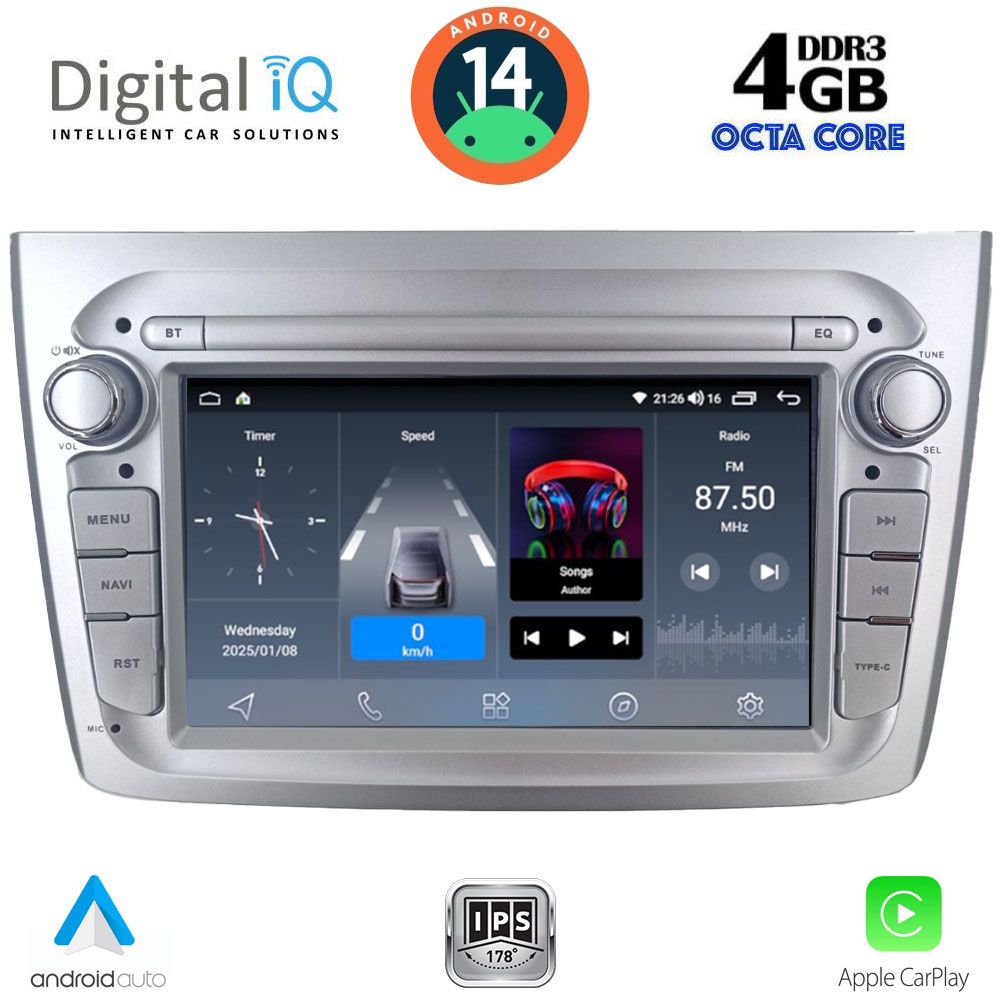 Βλησαρούλης Car Center - DIGITAL IQ BLG 457_CPA (7" DECK) MULTIMEDIA SYSTEM for ALFA ROMEO MITO mod. 2008-2018