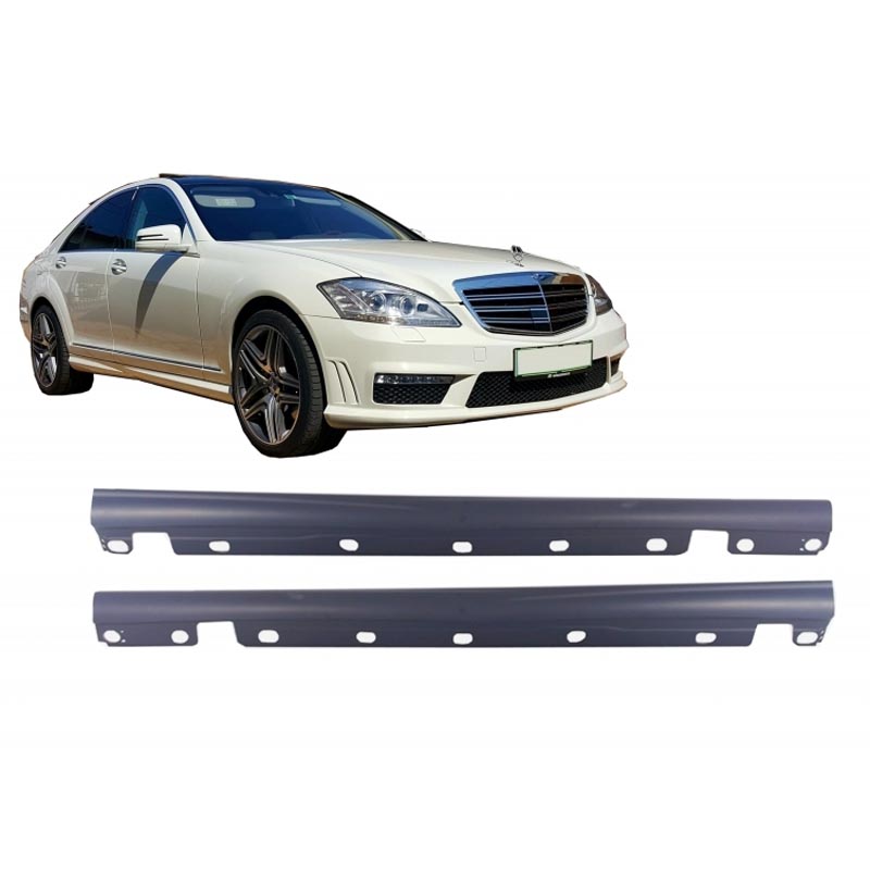 Βλησαρούλης Car Center - Πλαινά Μασπιέ Για Mercedes-Benz S-Class W221 06-13 Amg S65 Look Long Από Abs Πλαστικό 2 Τεμάχια