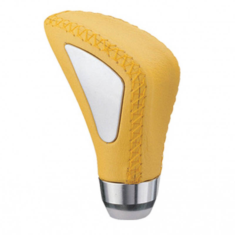 Βλησαρούλης Car Center - Πόμολο Λεβιέ Ταχυτήτων Universal Κίτρινο Με Ραφές Και Νίκελ Στο Πλάι Για Κανονική Όπισθεν 37004