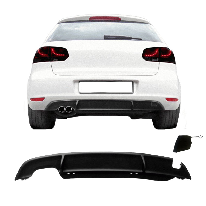 Βλησαρούλης Car Center - Diffuser Πίσω Προφυλακτήρα Για VW Golf VI (6) 08-12 GTI Look Με Αριστερή Τρύπα Εξάτμισης Από Abs Πλαστικό 1 Τεμάχιο