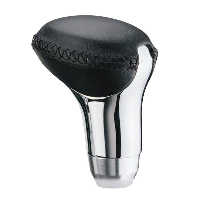 Βλησαρούλης Car Center - Πόμολο Λεβιέ Ταχυτήτων Universal Μαύρο/Νικελ Με Μαύρες Ραφές Οβάλ Για Κανονική Όπισθεν 37070