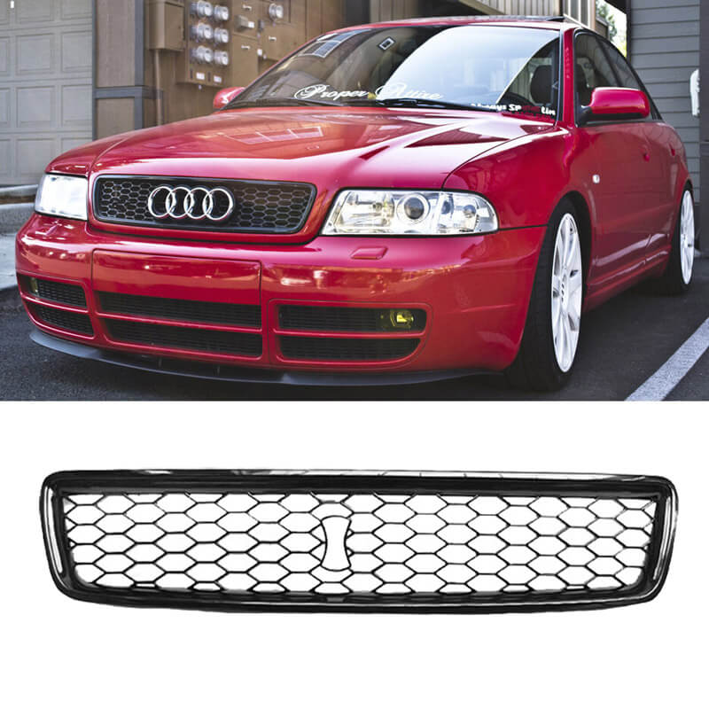 Βλησαρούλης Car Center - Μάσκα Για Audi A4 B5 94-01 RS4 Look Κυψελωτή Μαύρη 1 Τεμάχιο
