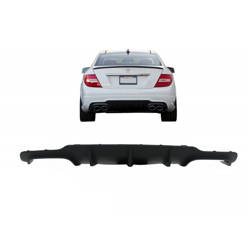 Βλησαρούλης Car Center - Diffuser Πίσω Προφυλακτήρα Για Mercedes-Benz C-Class W204 11-14 Facelift Amg C63 Look Με 2 Διπλές Εξατμίσεις Δεξιά & Αριστερά Από Abs Πλαστικό 1 Τεμάχιο