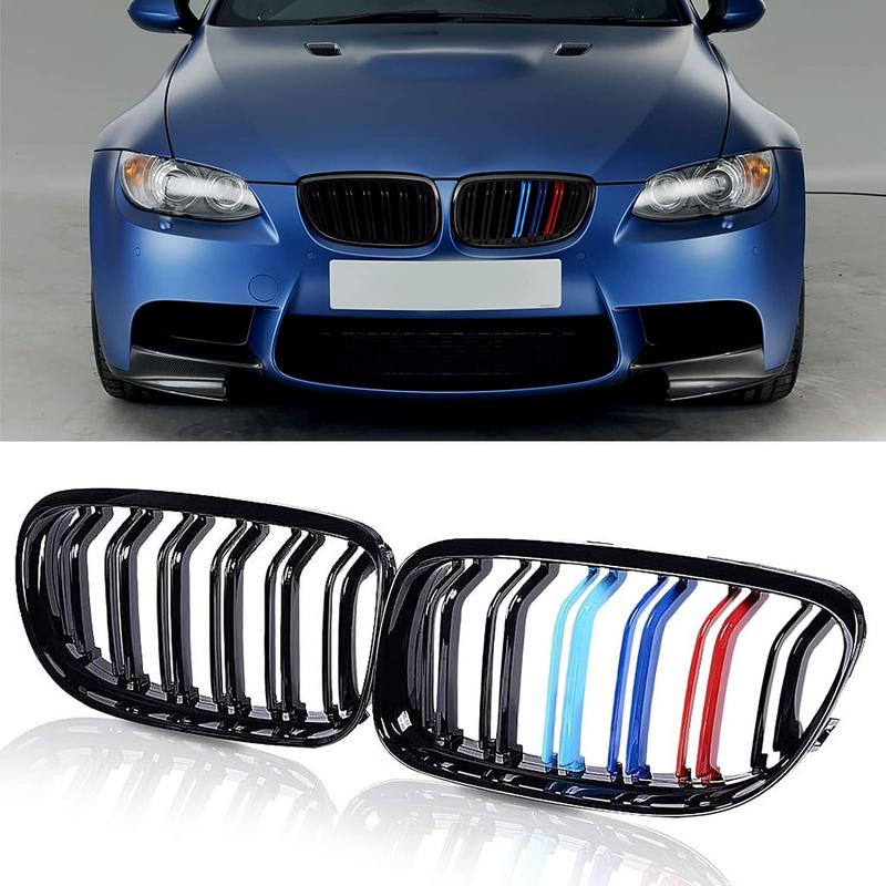 Βλησαρούλης Car Center - Καρδιές Μάσκας Για Bmw 3 Ε92 /Ε93 06-11 M4 Look Με Διπλή Γρίλια Tri-color / Μαύρο Γυαλιστερό 2 Τεμάχια