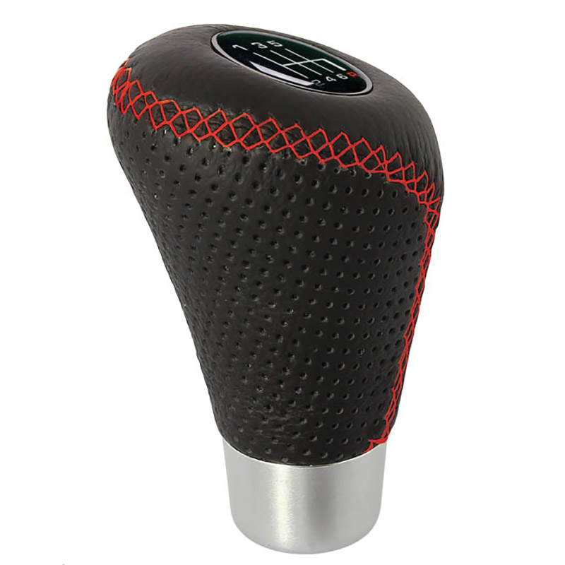 Βλησαρούλης Car Center - Πόμολο Λεβιέ Ταχυτήτων Universal Δερματίνη Μαύρο Με Κόκκινες Ραφές Οβάλ Για Κανονική Όπισθεν 2505GRR