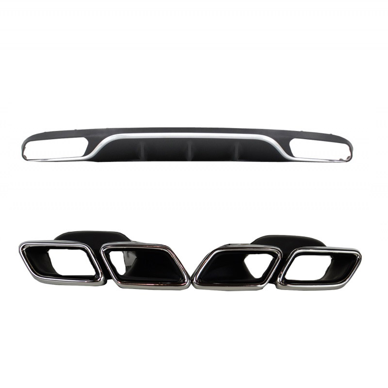 Βλησαρούλης Car Center - Diffuser Πίσω Προφυλακτήρα Για Mercedes-Benz E-Class W213 16-19 Amg Look Για Απλούς Προφυλακτήρες Σετ Με Μπούκες Από Abs Πλαστικό
