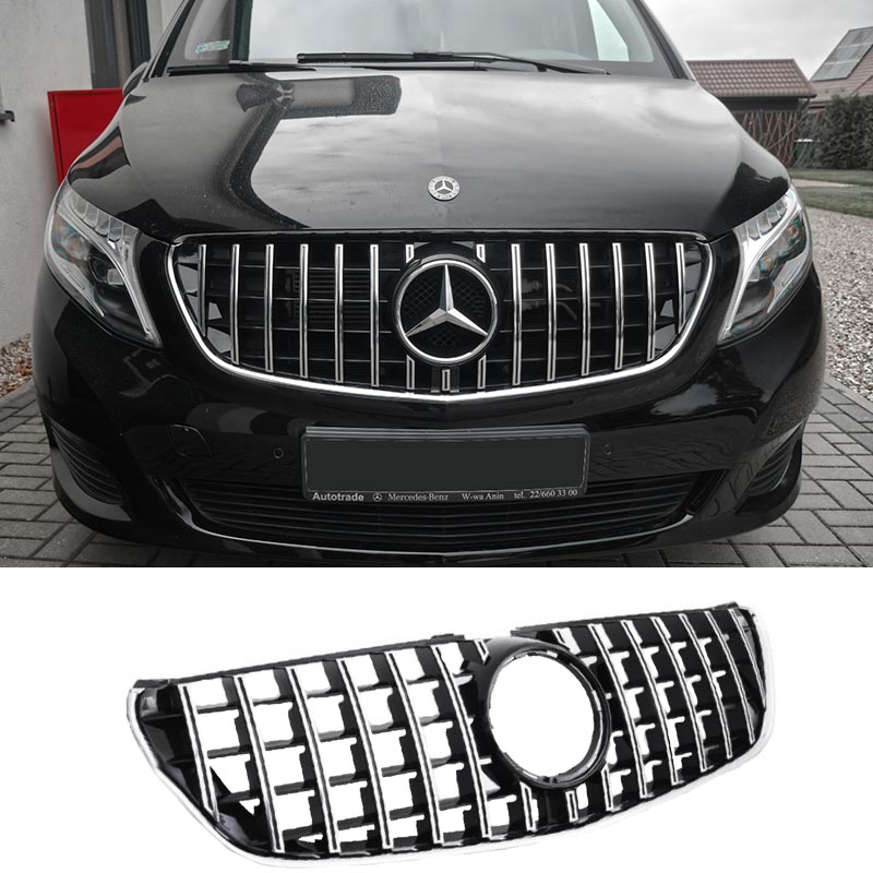 Βλησαρούλης Car Center - Μάσκα Για Mercedes-Benz V-Class W447 14-19 GT Amg Panamericana Look Μαύρο/Χρώμιο 1 Τεμάχιο