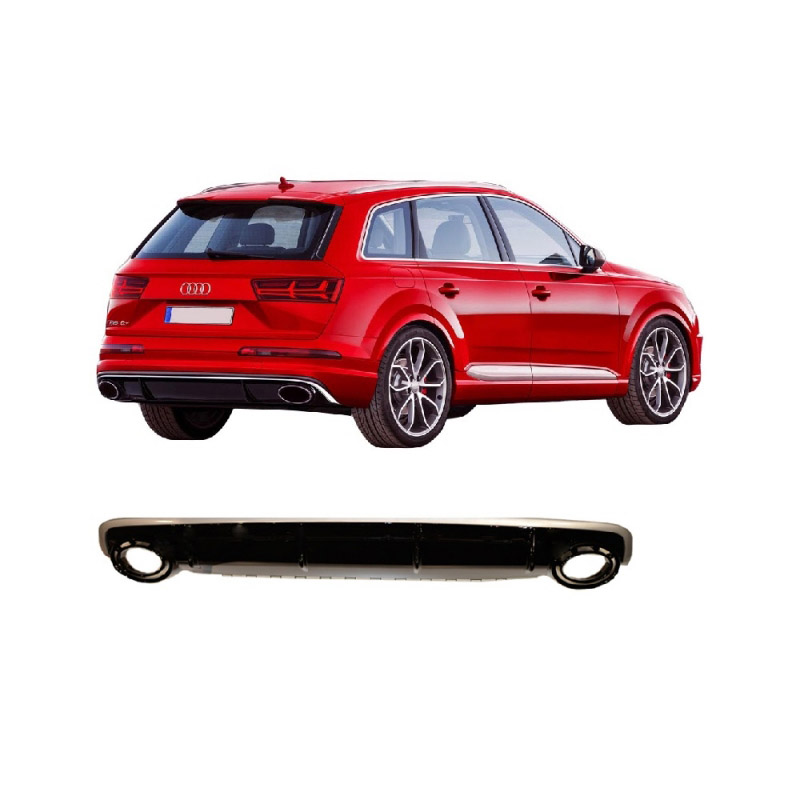Βλησαρούλης Car Center - Diffuser Πίσω Προφυλακτήρα Για Audi Q7 4M 15-19 RSQ7 Με Μπούκες Από Abs Πλαστικό