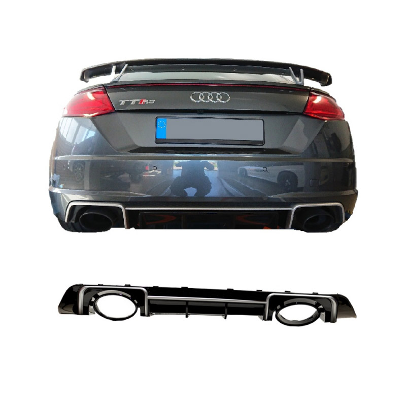 Βλησαρούλης Car Center - Diffuser Πίσω Προφυλακτήρα Για Audi TT 8S 14+ TTRS Look Με Μπούκες Από Abs Πλαστικό