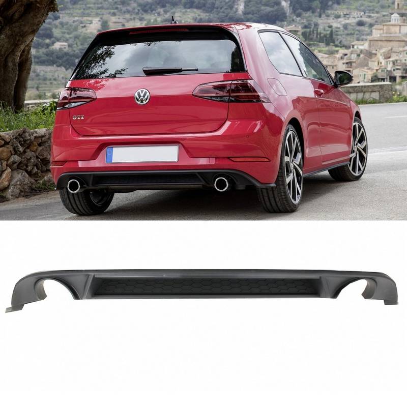 Βλησαρούλης Car Center - Diffuser Πίσω Προφυλακτήρα Για VW Golf VII (7.5) 17-20 Facelift GTI Με 2 Μονές Εξατμίσεις Δεξια & Αριστερά Από Abs Πλαστικό 1 Τεμάχιο