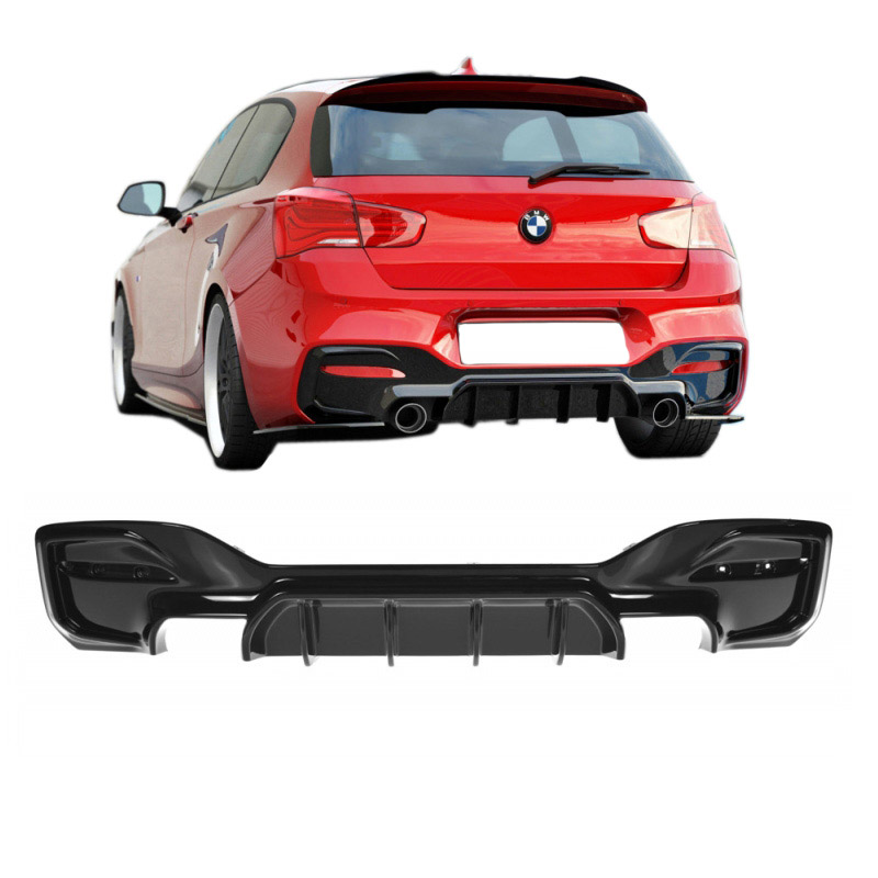 Βλησαρούλης Car Center - Diffuser Πίσω Προφυλακτήρα Για Bmw 1 F20/F21 15-19 LCI M-Tech / M-Power Προφυλακτήρα Γυαλιστερό Μαύρο Από Abs Πλαστικό Maxton Design 1 Τεμάχιο