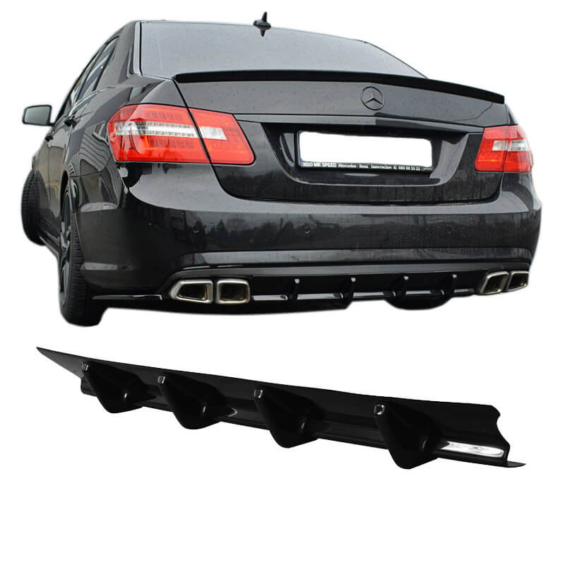 Βλησαρούλης Car Center - Diffuser Πίσω Προφυλακτήρα Για Mercedes-Benz E-Class W212 09-13 Amg E63 Έκδοση Γυαλιστερό Μαύρο 4 Bars Maxton Design