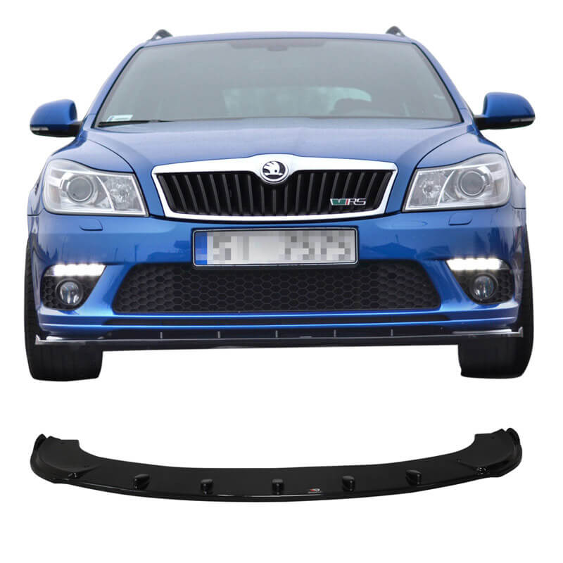 Βλησαρούλης Car Center - Μπροστινό Spoiler Για Skoda Octavia 2 (1Z) 09-13 RS Προφυλακτήρα Μαύρο Γυαλιστερό Από Abs Πλαστικό Maxton Design 1 Τεμάχιο