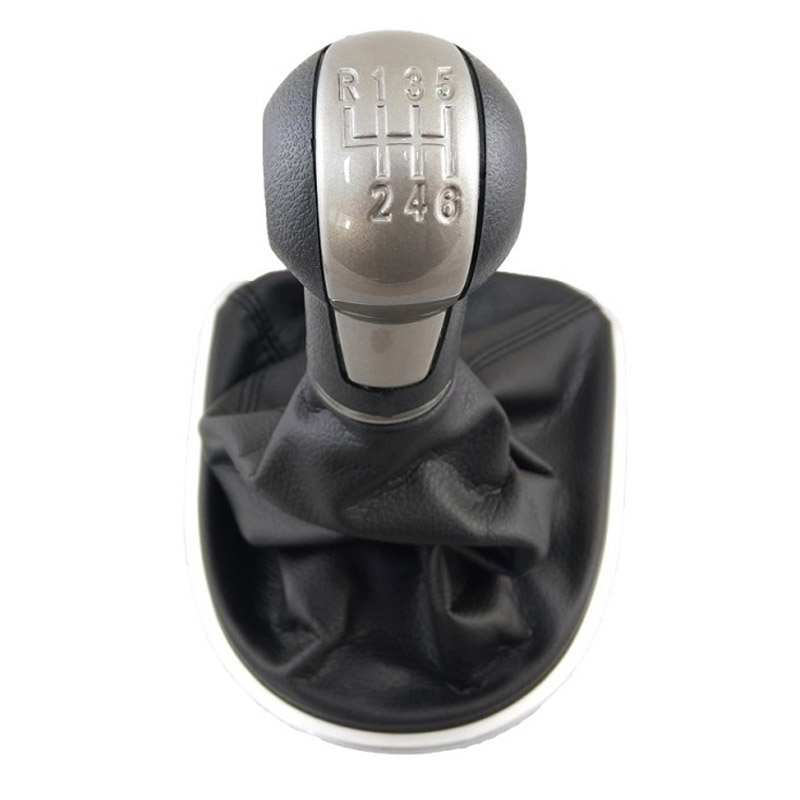 Βλησαρούλης Car Center - Πόμολο Λεβιέ Ταχυτήτων Με Φυσούνα Μαρκέ Μαύρο/Ασημί Για Seat Leon 2/Toledo 3  Με 6 Ταχύτητες GK0342