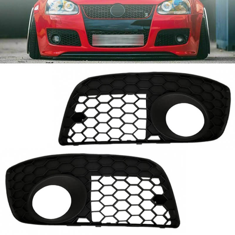 Βλησαρούλης Car Center - Δίχτυ Προφυλακτήρα Εμπρός Πλαινό Για VW Golf V (5) 04-08 GT / GTI Με Κυψελωτές Τρύπες Με Τρύπα Προβολέα Αριστερό & Δεξί 2 Τεμάχια