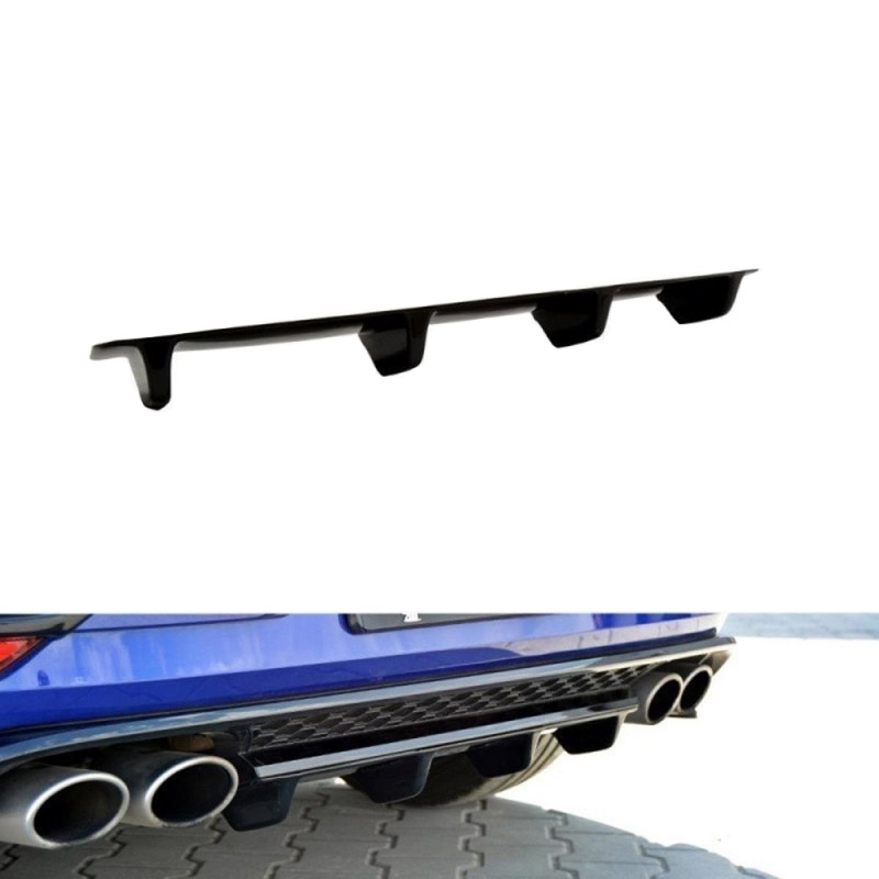 Βλησαρούλης Car Center - Diffuser Πίσω Προφυλακτήρα Για VW Golf VII (7.5) 17-20 Facelift Για R Έκδοση Γυαλιστερό Μαύρο Κεντρικό Splitter Maxton Design Από Abs Πλαστικό 1 Τεμάχιο
