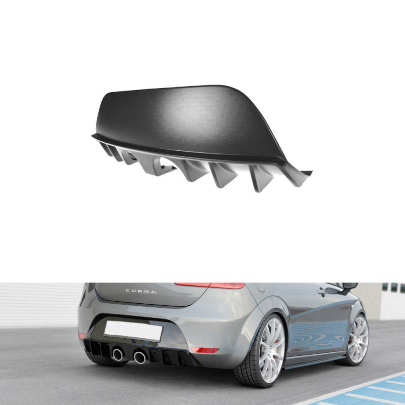 Βλησαρούλης Car Center - Diffuser Πίσω Προφυλακτήρα Για Seat Leon 1P 09-13 Facelift Cupra / FR  Γυαλιστερό Μαύρο Maxton Design Από Abs Πλαστικό 1 Τεμάχιο