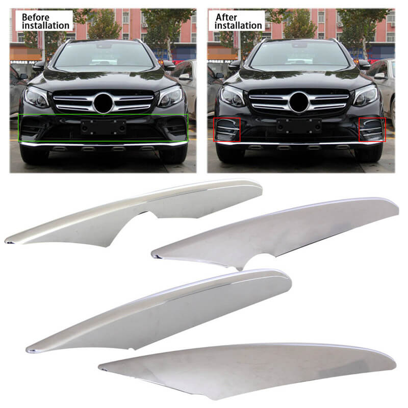 Βλησαρούλης Car Center - Τριμ Προφυλακτήρα Εμπρός Χρωμίου Για Mercedes-Benz GLC-Class X253/C253 15+ Σετ 4 Τεμαχίων