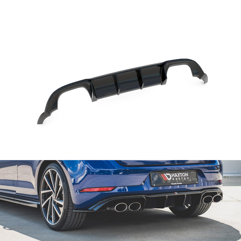 Βλησαρούλης Car Center - Diffuser Πίσω Προφυλακτήρα Για VW Golf VII (7.5) 17-20 Facelift Για R Έκδοση V3 Γυαλιστερό Μαύρο Maxton Design Από Abs Πλαστικό 1 Τεμάχιο