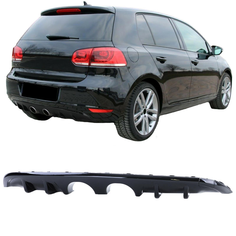 Βλησαρούλης Car Center - Diffuser Πίσω Προφυλακτήρα Για VW Golf VI (6) 08-12 R20 Look Γυαλιστερό Μαύρο Από Abs Πλαστικό 1 Τεμάχιο