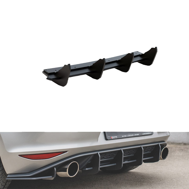 Βλησαρούλης Car Center - Diffuser Πίσω Προφυλακτήρα Για VW Golf VII (7) 13-17 Για GTI Έκδοση Mat Black 4 Bars Maxton Design Από Abs Πλαστικό 1 Τεμάχιο