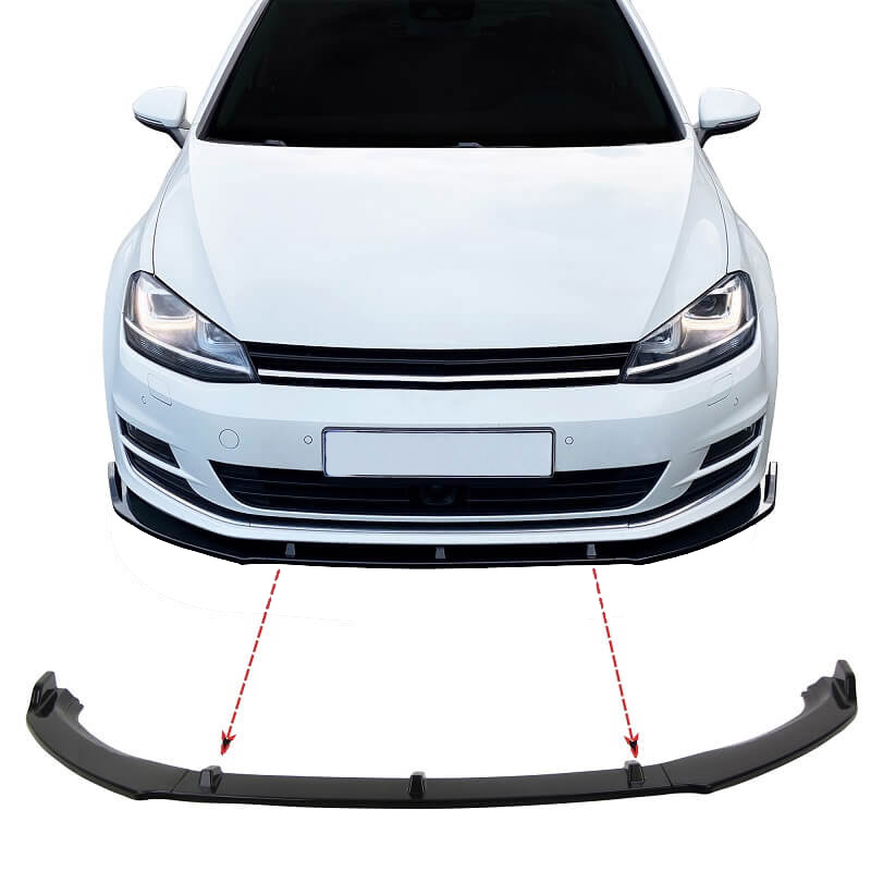 Βλησαρούλης Car Center - Μπροστινό Spoiler Για VW Golf VII (7) 12-20 Standard Έκδοση Glossy Black 3 Τεμάχια
