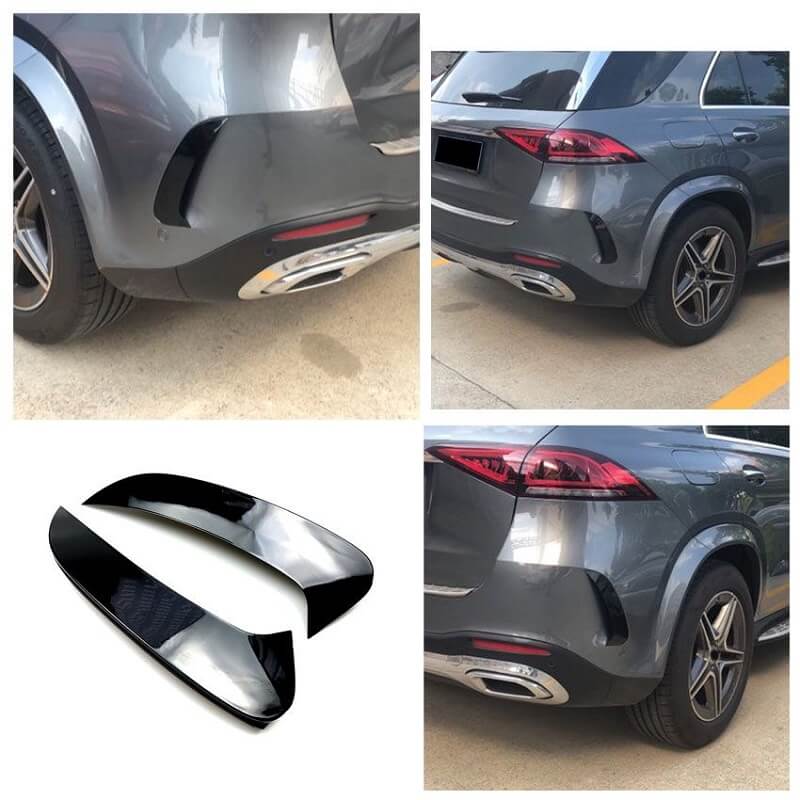 Βλησαρούλης Car Center - Πλαινά Πτερύγια Πισινού Προφυλακτήρα Για Mercedes-Benz GLE W167 2019+ Με Amg Προφυλακτήρα Γυαλιστερό Μαύρο 2 Τεμάχια