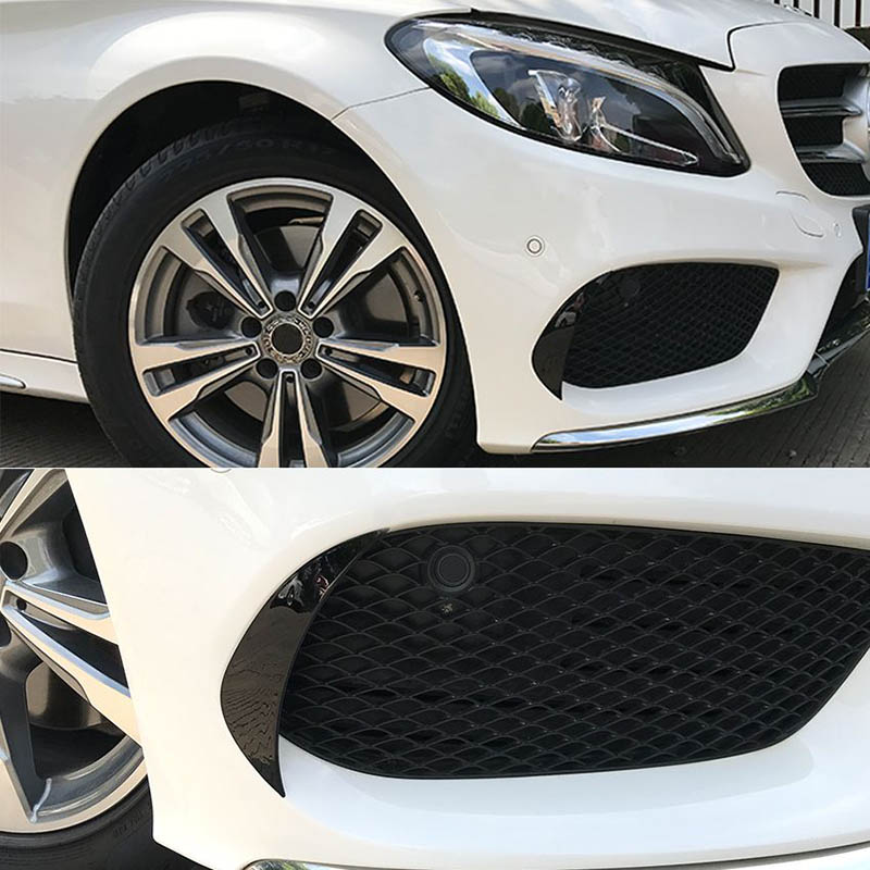 Βλησαρούλης Car Center - Πλαινά Πτερύγια Μπροστινού Προφυλακτήρα Για Mercedes-Benz C-Class W205 14-18 Pre-Facelift Με Amg Προφυλακτήρα Γυαλιστερό Μαύρο 2 Τεμάχια