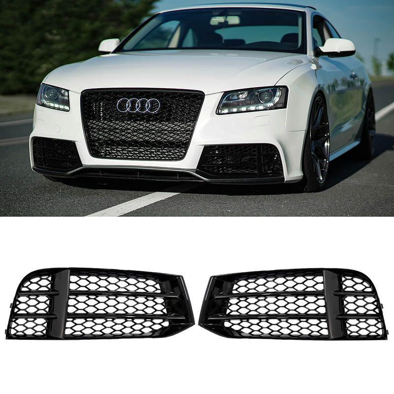 Βλησαρούλης Car Center - Δίχτυ Προφυλακτήρα Εμπρός Πλαινό Για Audi A5 8T 08-16 Για Τον RS5 Προφυλακτήρα Γυαλιστερό Μαύρο Αριστερό & Δεξί 2 Τεμάχια