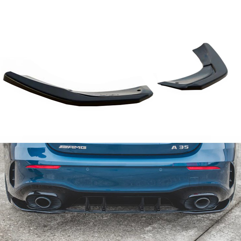 Βλησαρούλης Car Center - Splitters Πίσω Προφυλακτήρα Δεξιά & Αριστερά Για Mercedes-Benz A-Class W177 18+ A35 Amg Line Έκδοση Γυαλιστερό Μαύρο Maxton Design 2 Τεμάχια