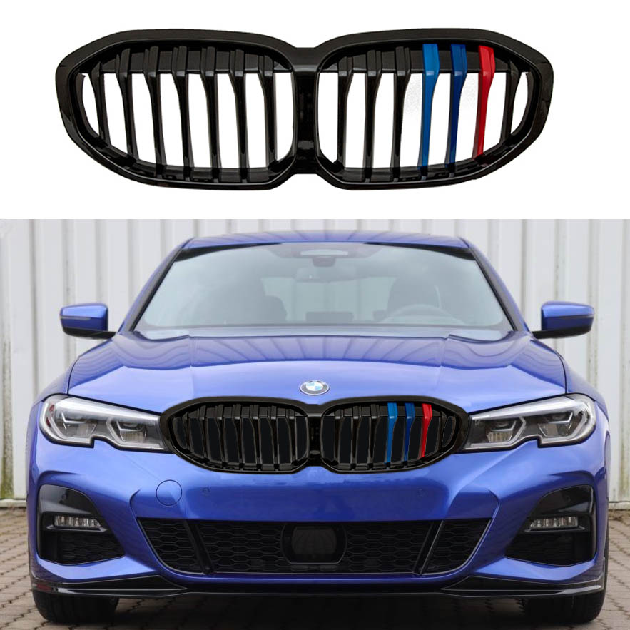 Βλησαρούλης Car Center - Καρδιές Μάσκας Για Bmw 1 F40 19+ M Look Tri-Color Μαύρο Γυαλιστερό 1 Τεμάχιο