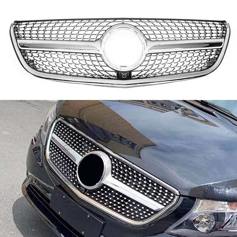 Βλησαρούλης Car Center - Μάσκα Για Mercedes-Benz V-Class W447 15-19 Diamond Look Ασημί/Χρώμιο 1 Τεμάχιο