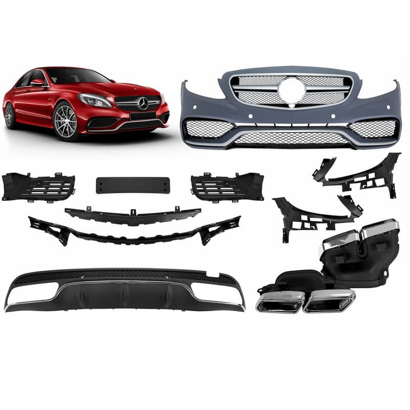 Βλησαρούλης Car Center - Body Kit Για Mercedes-Benz C-Class W205 14-18 Sedan Amg C63 Look Με Μάσκα & Μπούκες