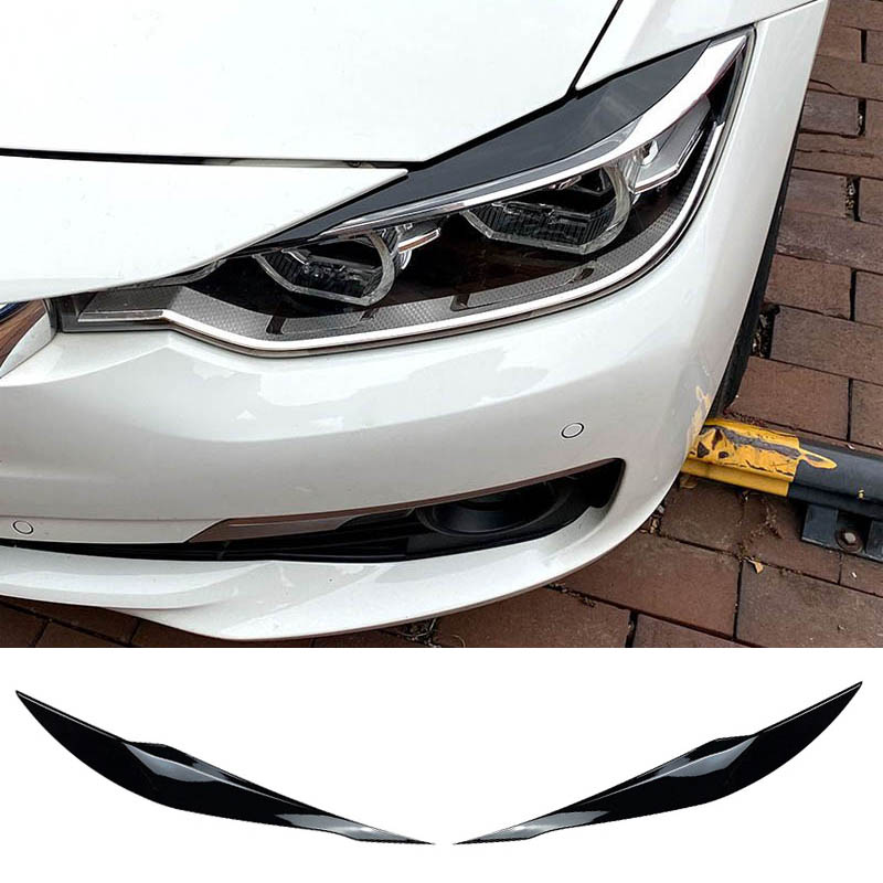 Βλησαρούλης Car Center - Φρυδάκια Μπροστινών Φαναριών Για Bmw 3 F30 / F31 2011-2019 Βαμμένα Μάυρο Γυαλιστερό Χρώμα 2 Τεμάχια