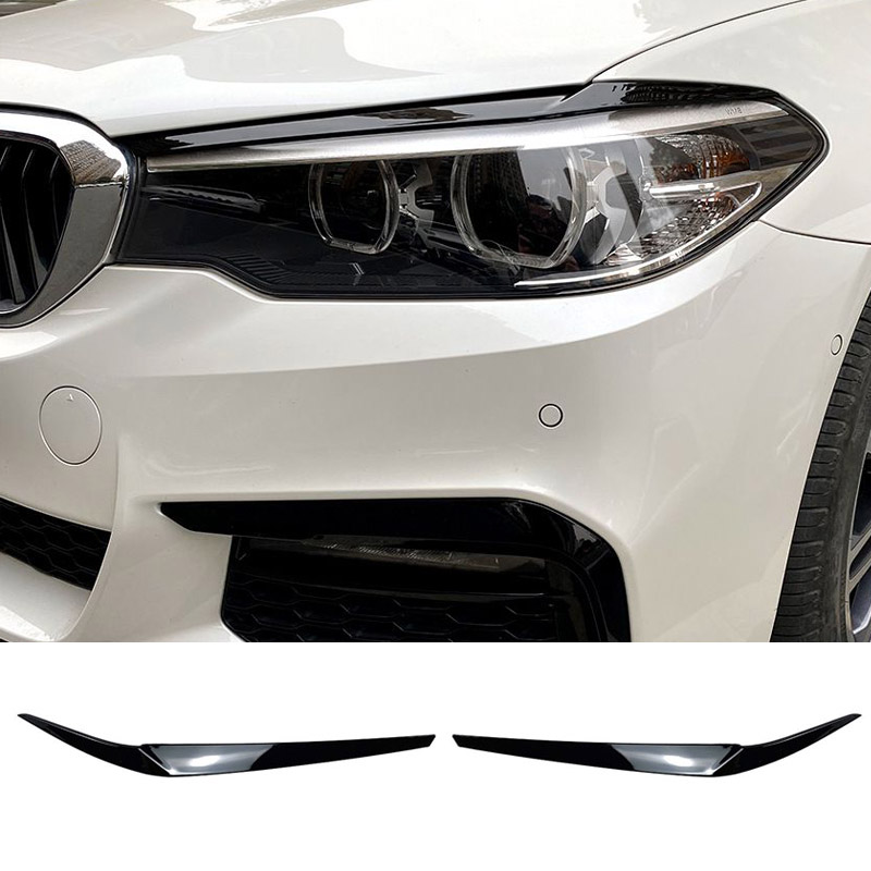 Βλησαρούλης Car Center - Φρυδάκια Μπροστινών Φαναριών Για Bmw 5 G30 / G31 2017-2020 Pre-LCI Βαμμένα Μάυρο Γυαλιστερό Χρώμα 2 Τεμάχια