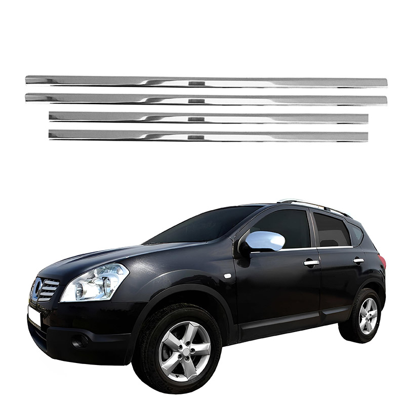 Βλησαρούλης Car Center - Διακοσμητικά Τριμ Παραθύρων Χρωμίου Για Nissan Qashqai 2007-2014 Σετ 4 Τεμάχια
