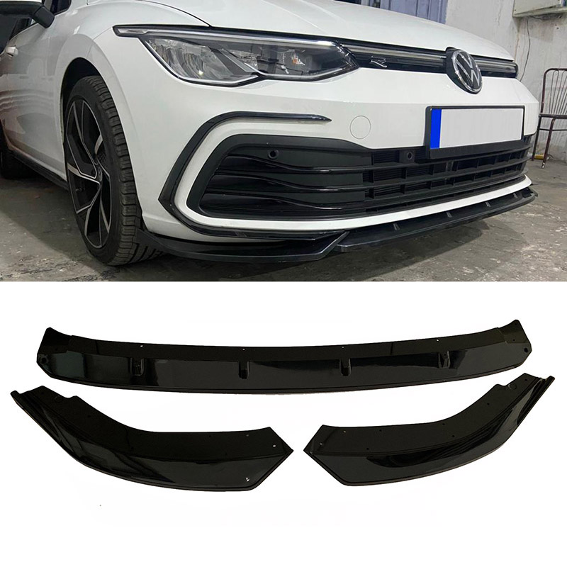 Βλησαρούλης Car Center - Μπροστινό Spoiler Για VW Golf VIII (8) 21+ Standard Έκδοση Μαύρο Χρώμα Από Abs Πλαστικό 3 Τεμάχια