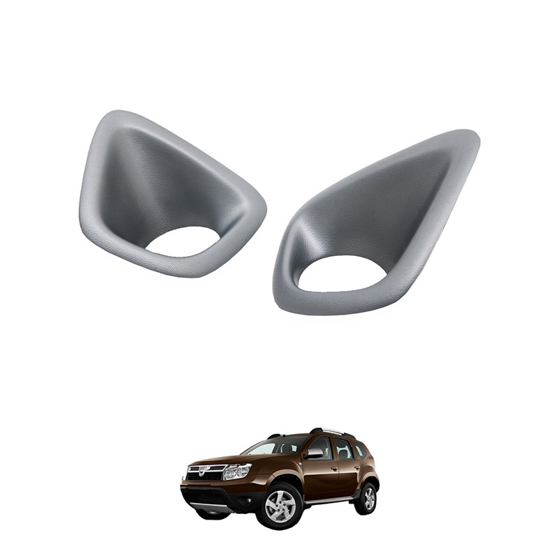 Βλησαρούλης Car Center - Πλαίσια Προβολέα Εμπρός Πλαινά Για Dacia Duster 2018+ Ασημί Χρώμα 2 Τεμάχια